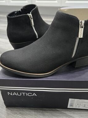 Nautica Women's Black Suede Ankle Booties
